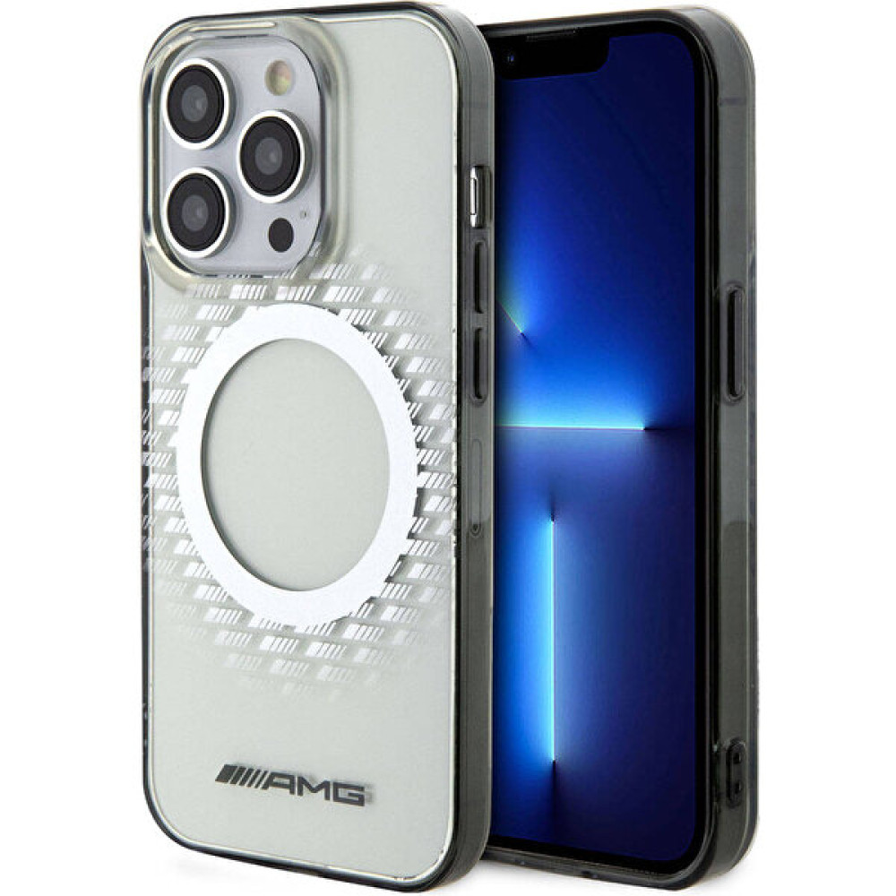 ZORE AMG iPhone 15 Pro Max Kılıf Amg Orjinal Lisanslı Magsafe Şarjlı Eşkenar Dörtgen Desen Transparan Şeffaf Cep Telefonu Kılıfı Fiyatı