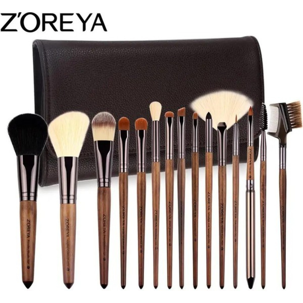 Zoreya Pro 15 Parça Ahşap Fırça Set + Deri Çanta Oto Boyaları Fiyatı