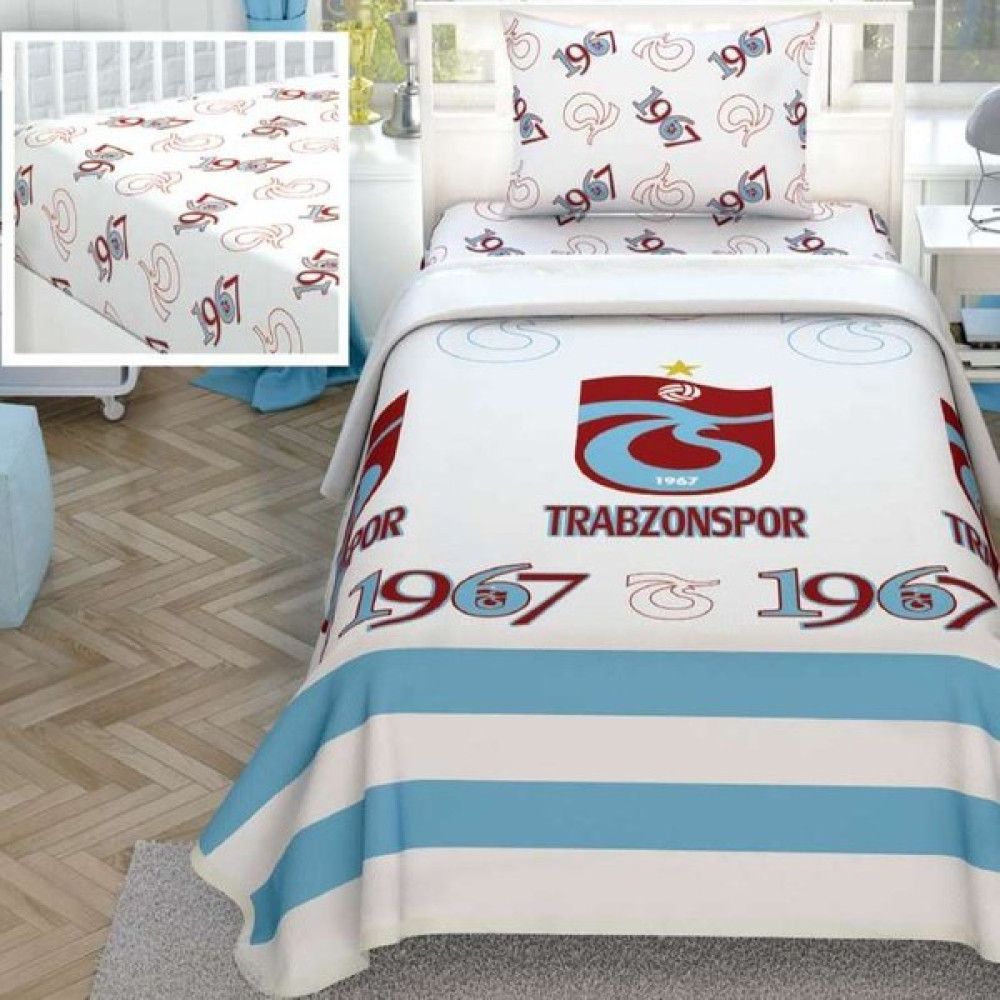 Zorluteks Trabzonspor Tek Kişilik Çarşaf 160 x 230 cm + Yastık Kılıfı - Beyaz Çarşaf Fiyatı