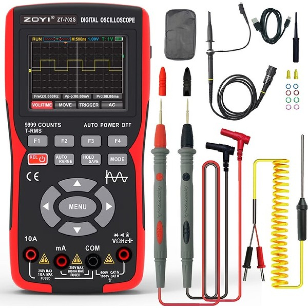 Zoyi ZT-702S 2'si 1 Arada Osiloskop Multimetre, Tek Kanal 10MHZ Bant Genişliği, 48MSA/S Yüksek Gerçek Zamanlı Örnekleme, Ohm-Volt-Test Cihazını Ölç... Diğer Test ve Ölçüm Cihazları Fiyatı