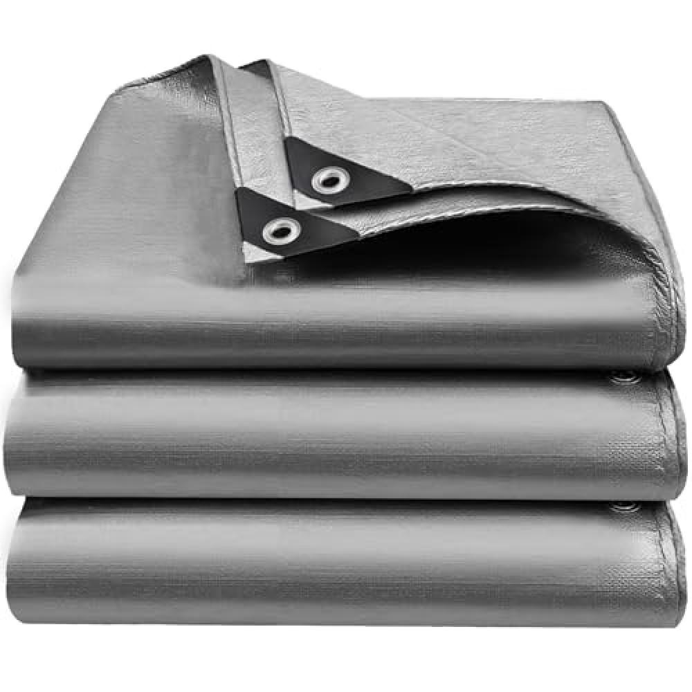 ZOZIJIU Tarps Heavy Duty Waterproof - 6x8FT Plastic Tarps with Grommets 12 Mil Silver Thick Protective Tarpaulin Covers for Outdoor Under Tent Camping Boat Patio Pool RV Pool Car Cover Fiyatı