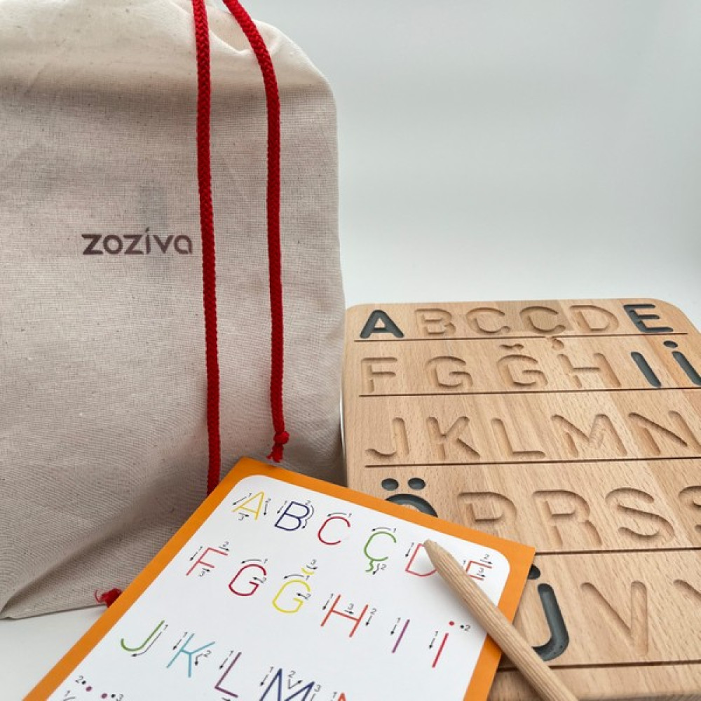 Zoziva Montessori Eğitici Ahşap Oyuncak – Çift Taraflı Alfabe Öğrenme Tahtası Bebek Oyuncakları Fiyatı
