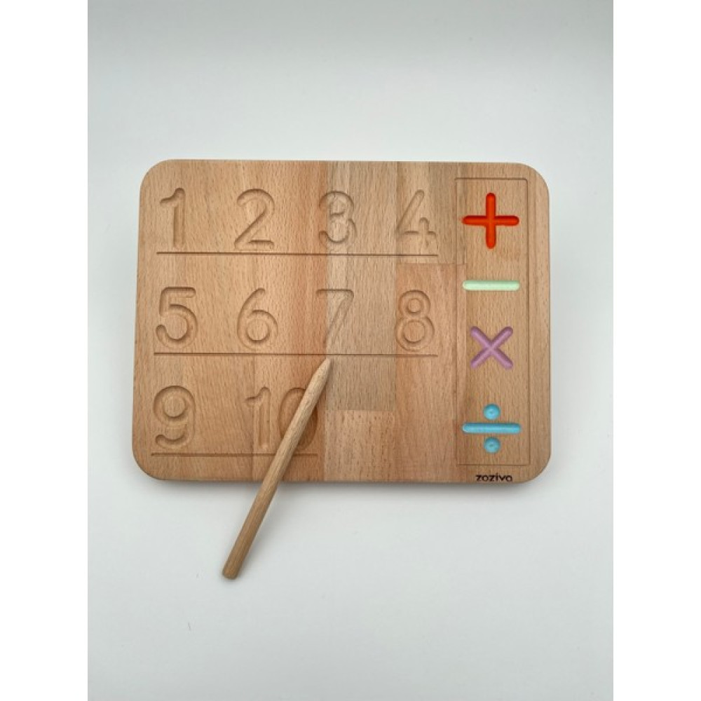 Zoziva Montessori Eğitici Ahşap Oyuncak – Çift Taraflı Sayı ve Geometrik Şekilleri Öğrenme Tahtası - Turuncu - 0 Bebek Oyuncakları Fiyatı