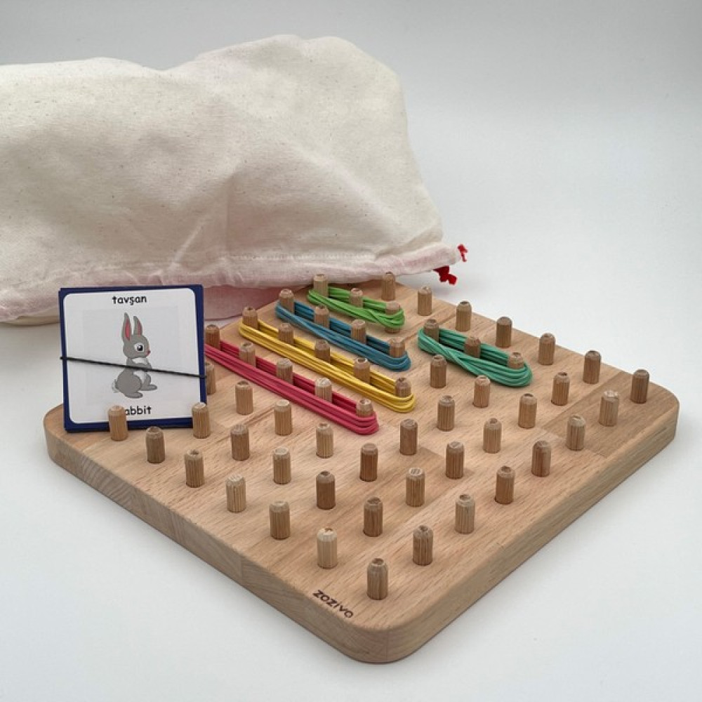 Zoziva Montessori Eğitici Ahşap Oyuncak – Lastik Geçirme Çocuk Oyuncağı Bebek Oyuncakları Fiyatı