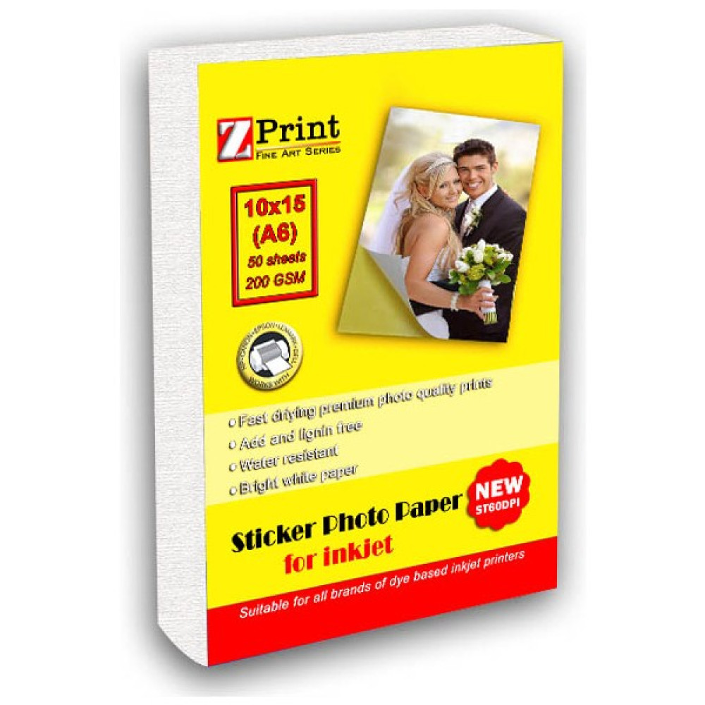 Zprint A6 Canon Yazıcılar Için Yapışkanlı Sticker Fotoğraf Kağıdı 10 x 15 50 Yaprak 200 Gram Fotoğraf Kağıtları & Asetatlar Fiyatı
