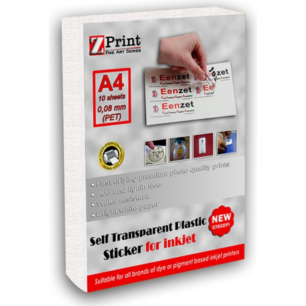 Zprint Epson Yazıcılar Için Yarı Şeffaf Yapışkanlı Sticker Fotoğraf Kağıdı Yırtılmaz Plastik A4 10 Yaprak Fotokopi Kağıdı Fiyatı