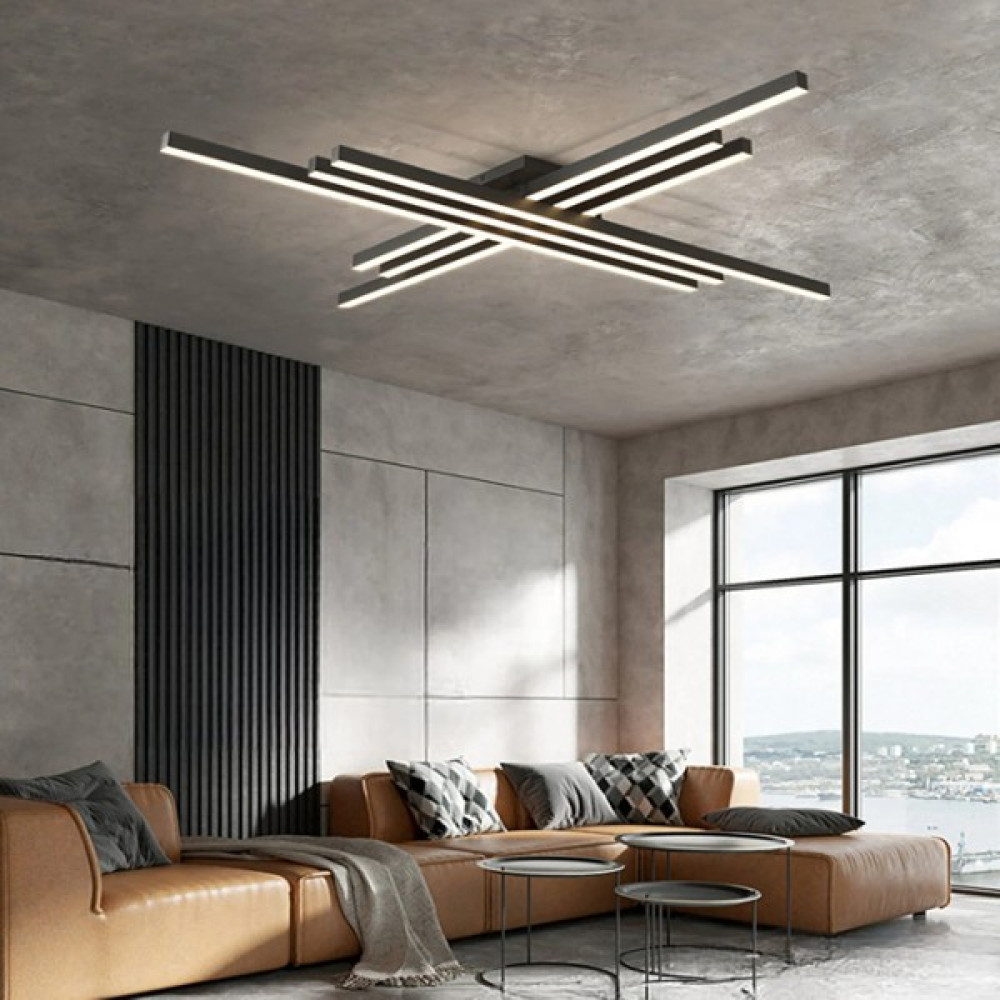 Zr Aydınlatma Antrasit 100 x 100 cm 3000k, Kumandalı, Led Tavan Lambası,Avize,Modern Aydınlatma,Dekoratif Işık Avize Fiyatı