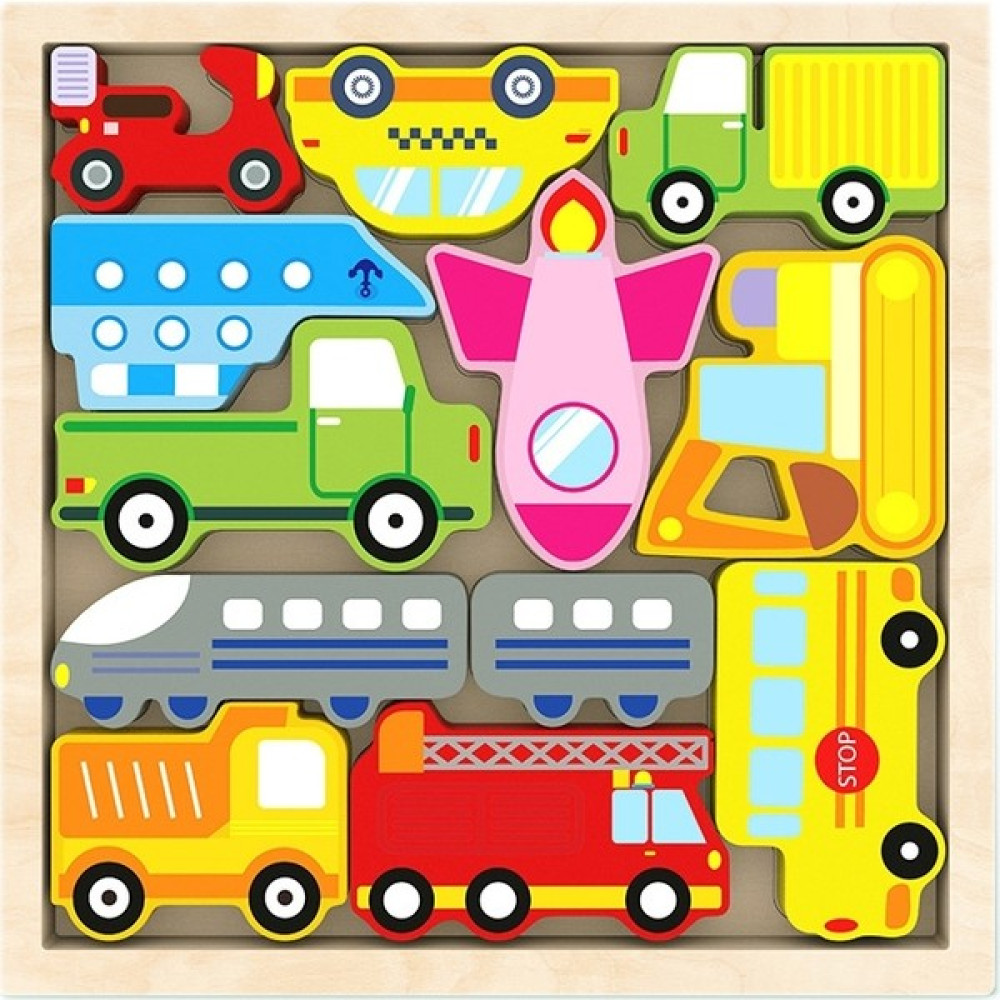 Zsunsky Shop 2 Adet Çizgi Film 3D Bulmaca Tahta Oyuncak (Trafik) (Yurt Dışından) - Yok Puzzle & Aksesuarları Fiyatı