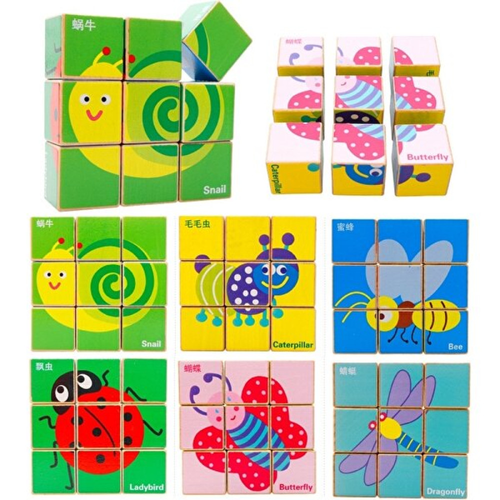 Zsykd 2 Set 9 Küp Altı Taraflı Desen Bulmaca 3D Ahşap Oyuncaklar (Tabletler) (Yurt Dışından) Eğitici Oyuncak Fiyatı