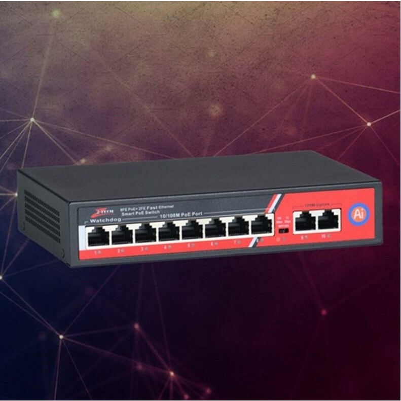 Ztech ZR-1008G 8+2 Poe Switch 125W 2 Port Gigabit Yüksek Performans Hub & Switch Fiyatı