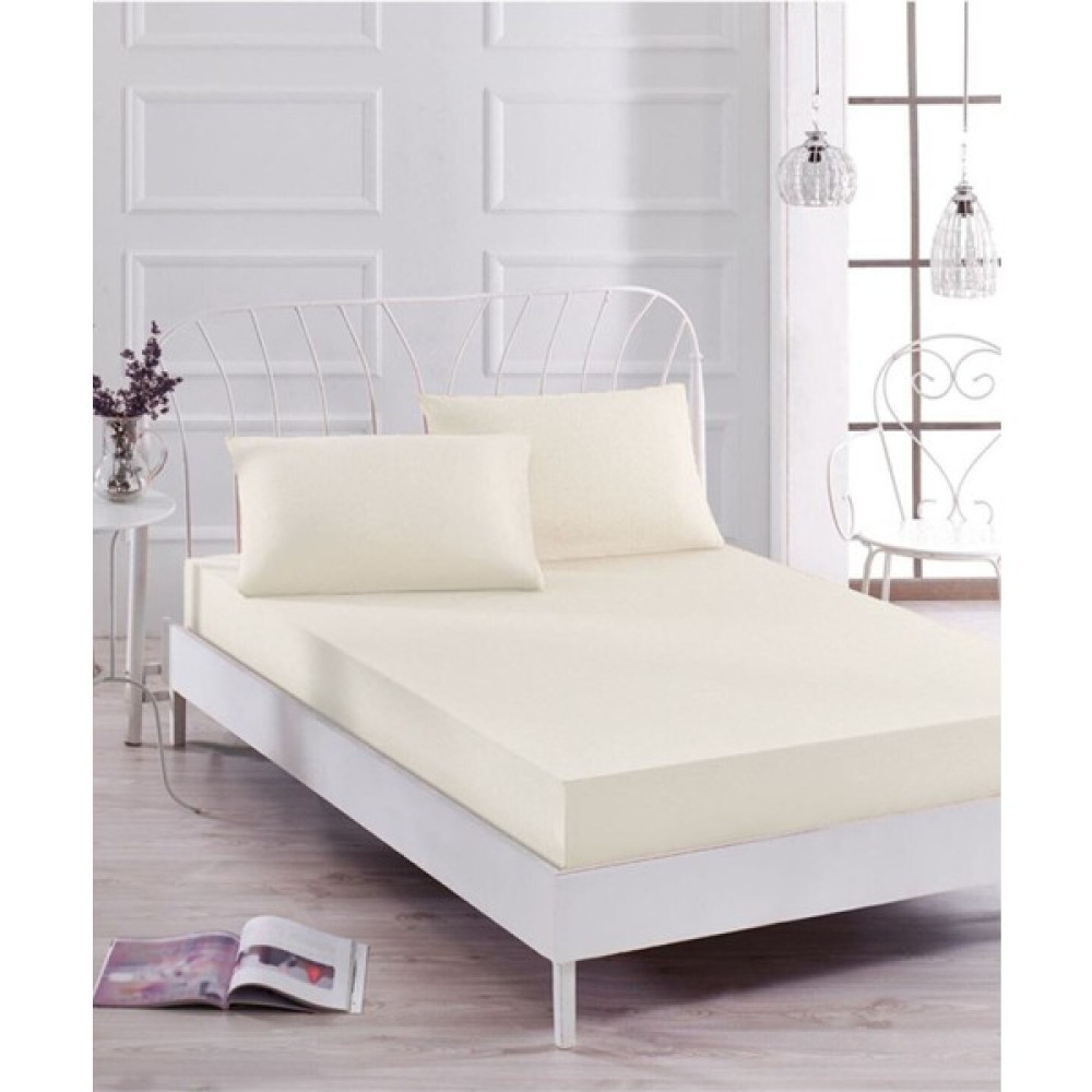 Züba Home Pamuklu Tek Kişilik Lastikli Çarşaf 100X200 cm Krem - 180 x 200 cm Nevresim Takımı Fiyatı
