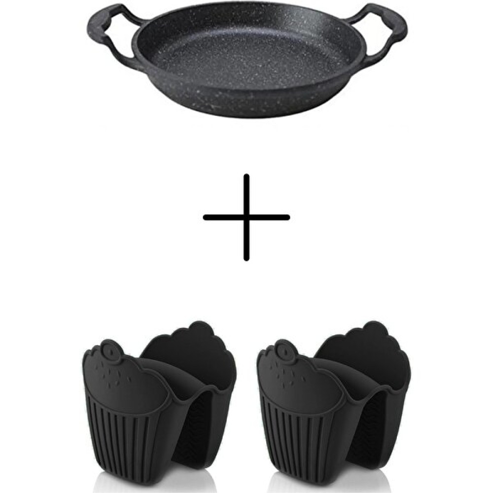 Zübahome 20 cm Döküm Sahan ve Silikon Tutacak Seti Yumurta Sahanı 20 Cm, 2 Silikon Fırın Eldiveni Tavalar Fiyatı