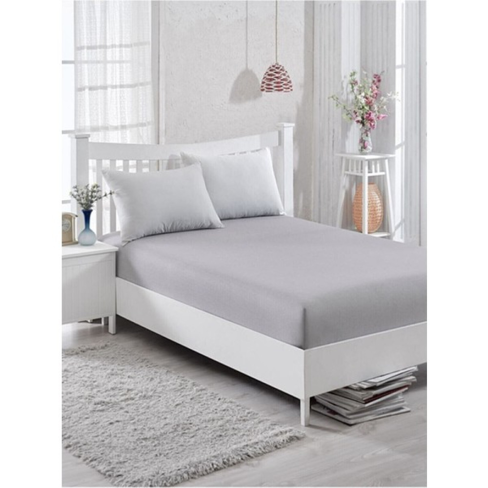 Zübahome Lastikli Penye Çarşaf Çift Kişilik Pamuklu Gri 2 Adet - Beyaz - 110 x 200 cm Nevresim Takımı Fiyatı