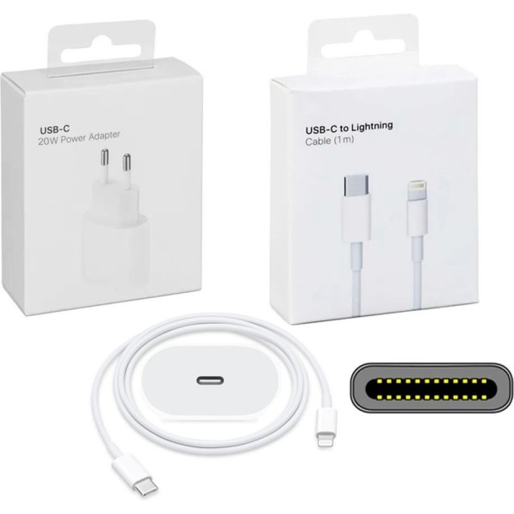 Zubazup Iphone Tüm Serilerle Uyumlu Lightning Usbc Hızlı Şarj Aleti ve Kablosu Plus 6 7 8 x 11 12 13 14 Pro Max - İphone Adaptör ve USBC Kablo - Beyaz Cep Telefonu Şarj Cihazı Fiyatı