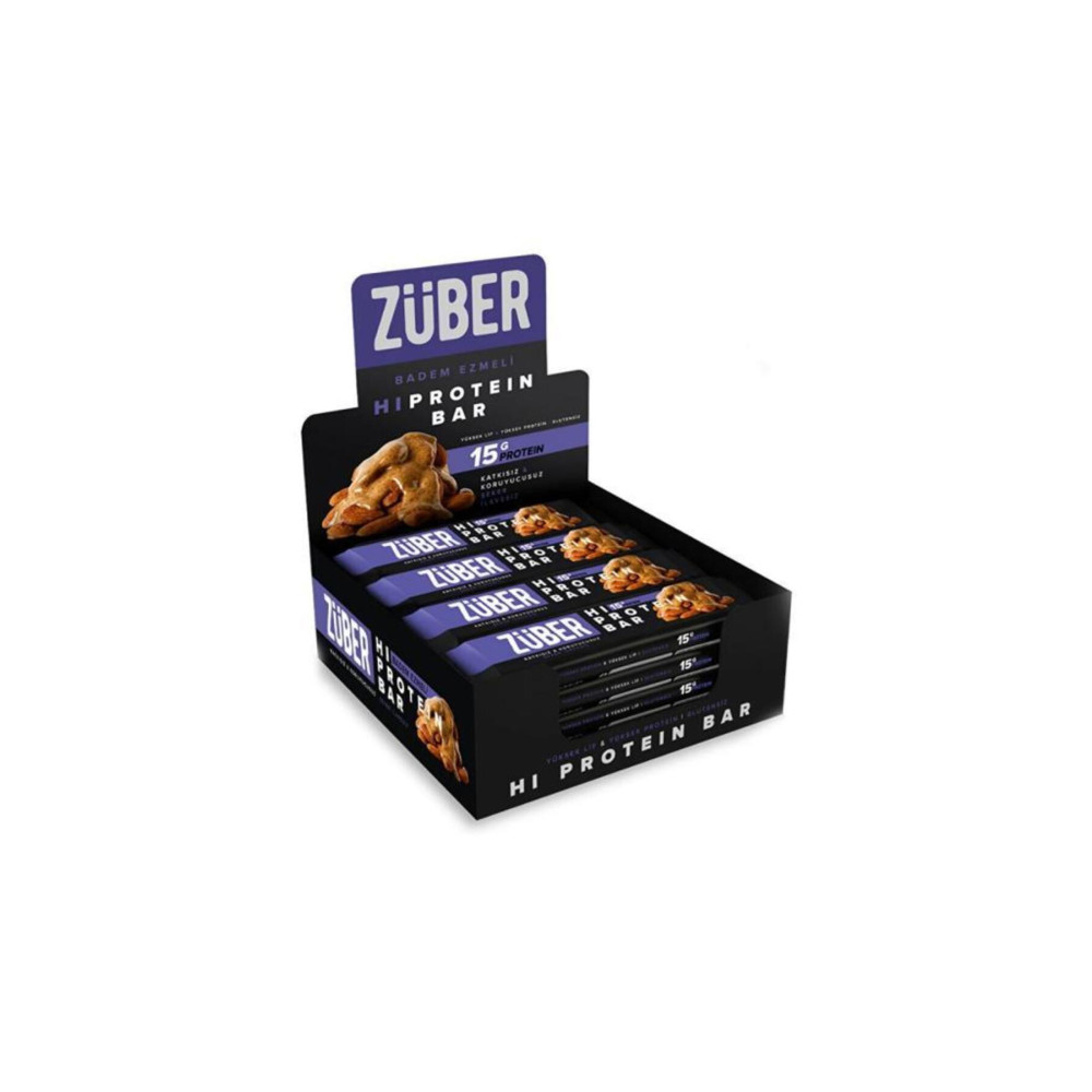 Züber Badem Ezmeli Yüksek Protein Bar 12 X 45 gr Sporcu Besinleri Fiyatı