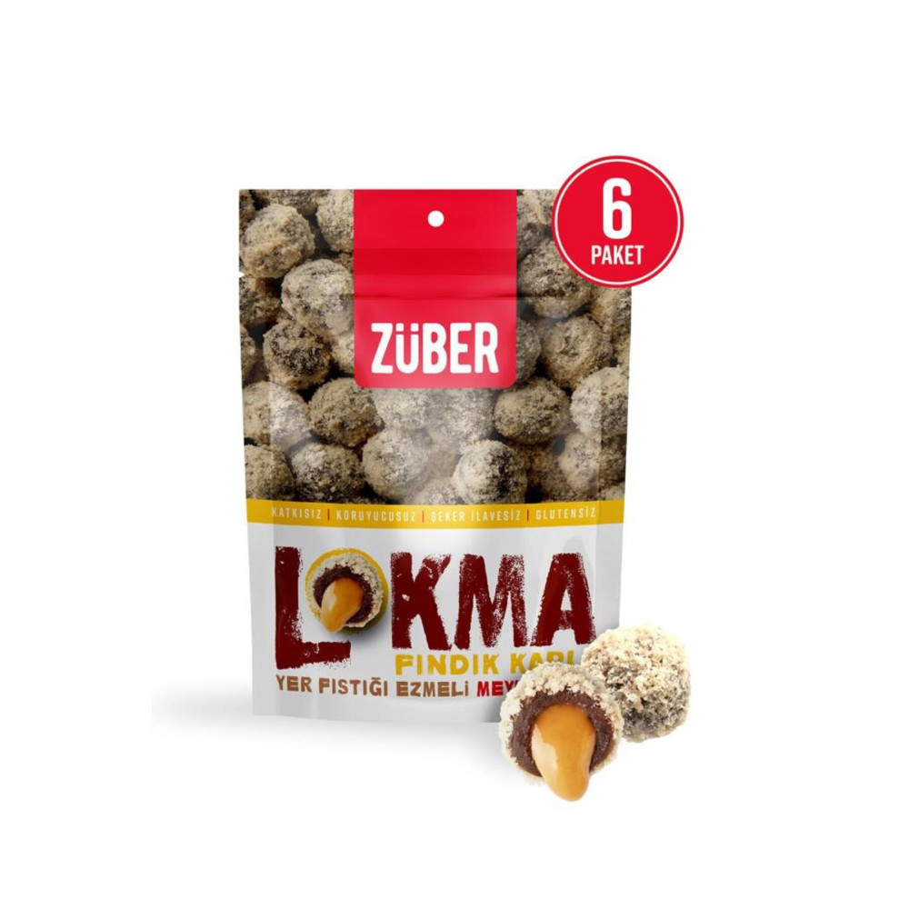 Züber Lokma Fındık Kaplı Fıstık Ezmeli Meyve Topu 96g X 6 Paket Atıştırmalık Fiyatı