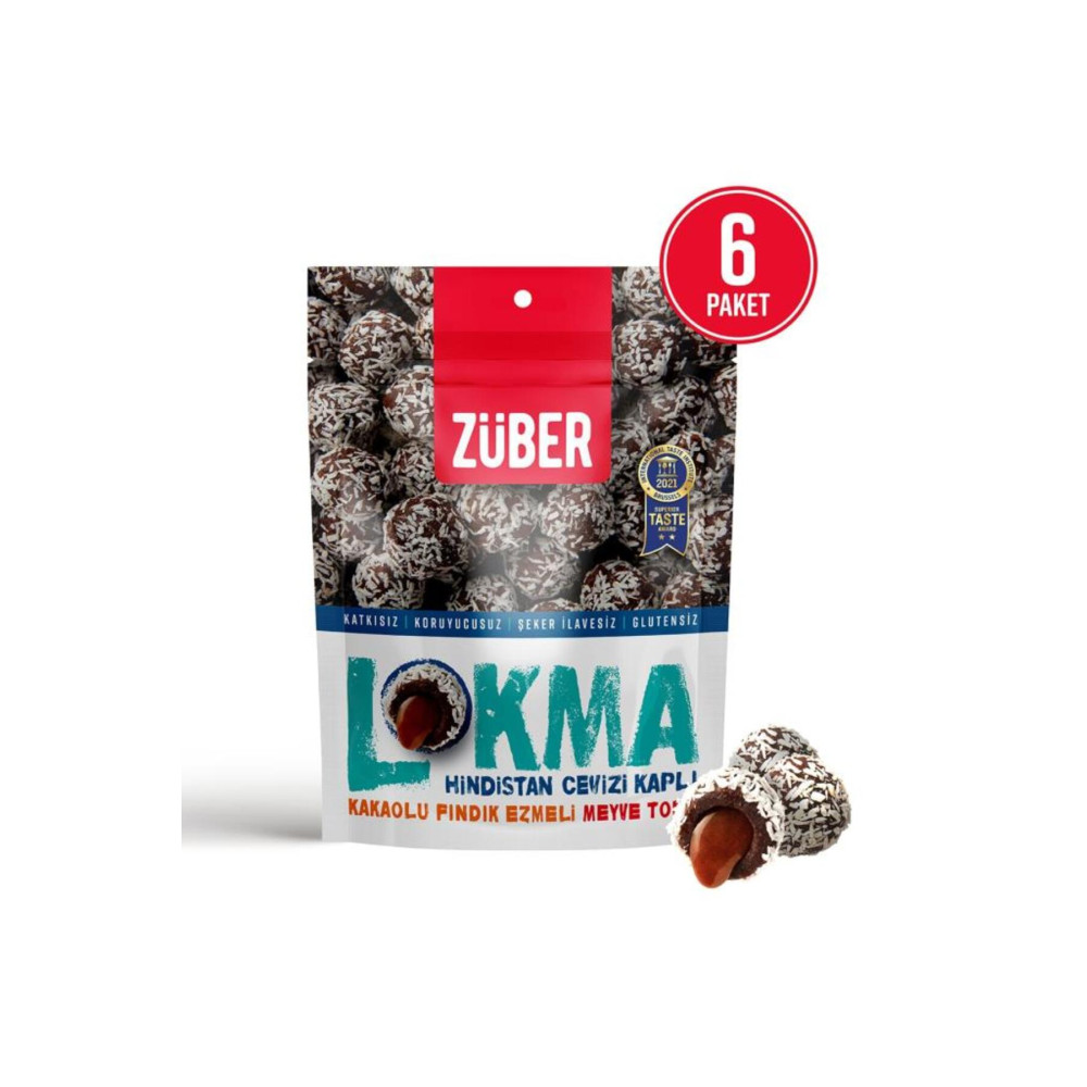 Züber Lokma Hindistan Cevizi Kaplı Kakaolu Fındık Ezmeli Meyve Topu 96g X 6 Paket Atıştırmalık Fiyatı