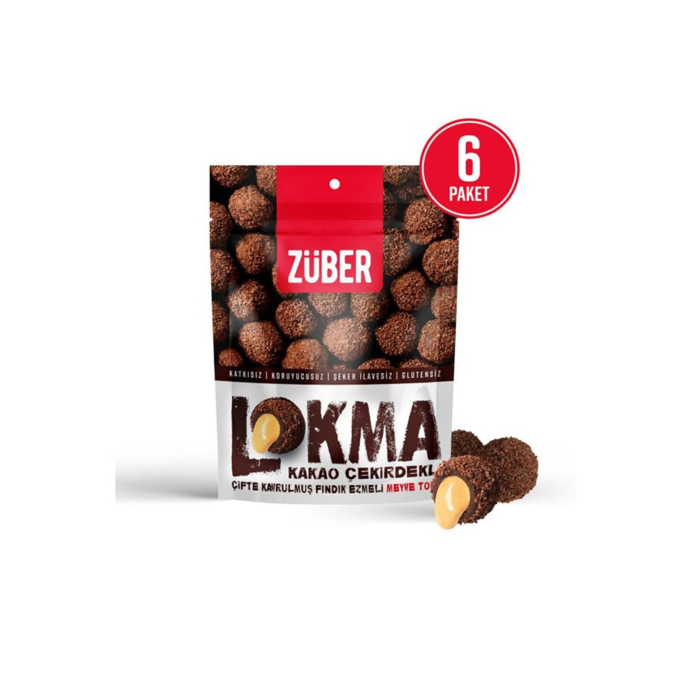 Züber Lokma Kakao Çekirdeği Kaplı Fındık Ezmeli Meyve Topu 96g X 6 Paket Atıştırmalık Fiyatı