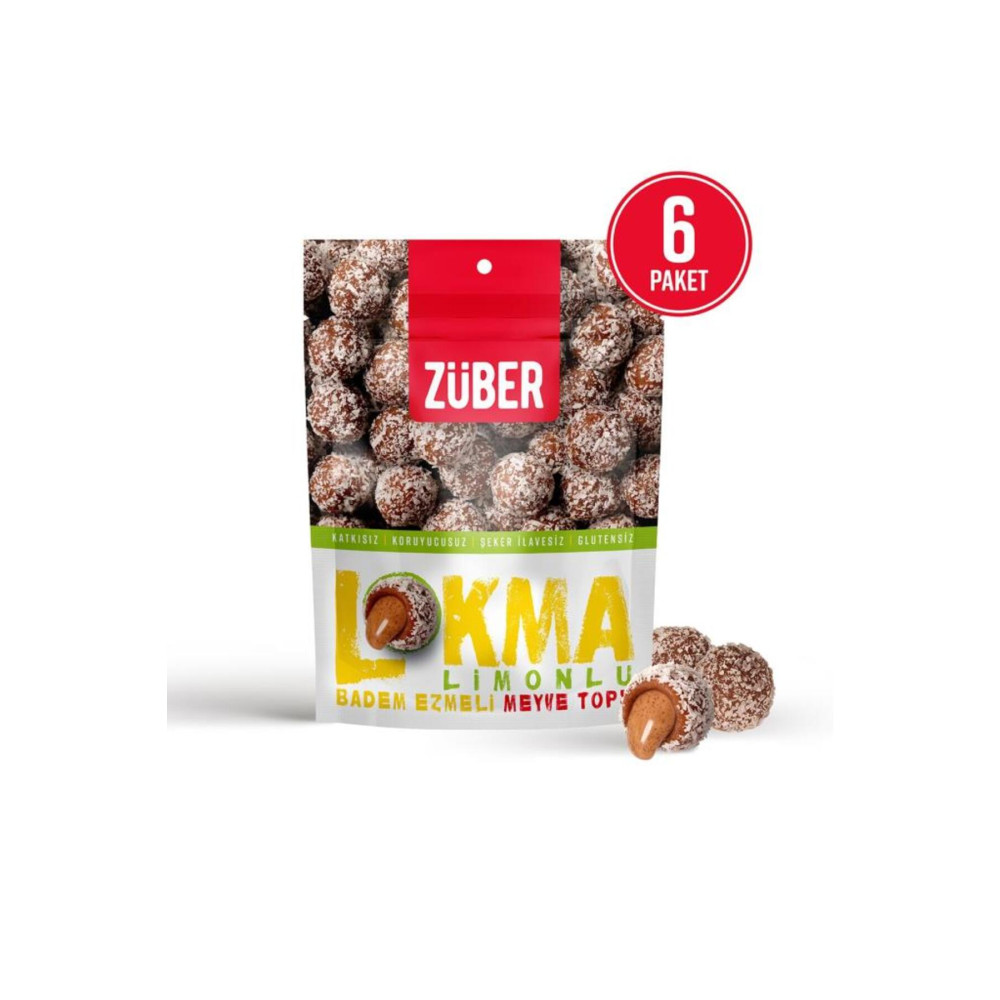 Züber Lokma Limonlu Badem Ezmeli Meyve Topu 96g X 6 Paket Atıştırmalık Fiyatı