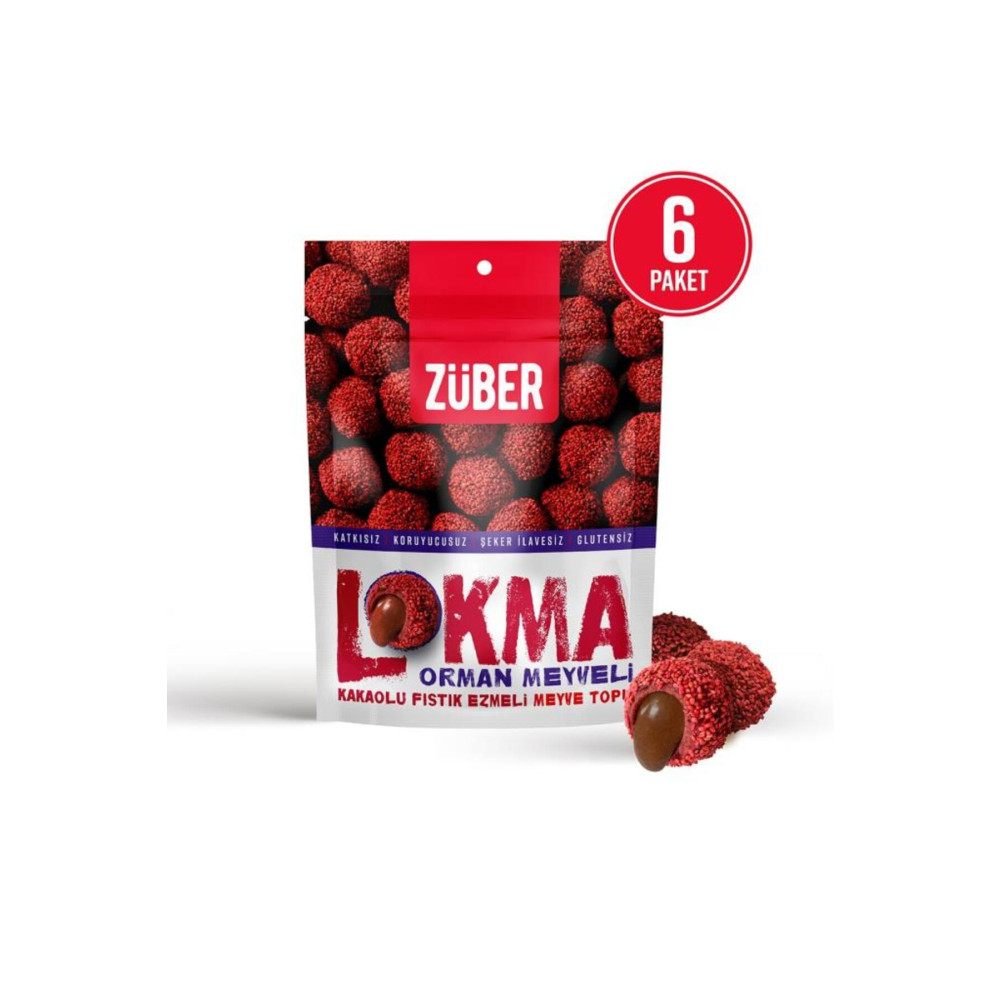 Züber Lokma Orman Meyveli Kakaolu Fıstık Ezmeli Meyve Topu 96g X 6 Paket Atıştırmalık Fiyatı