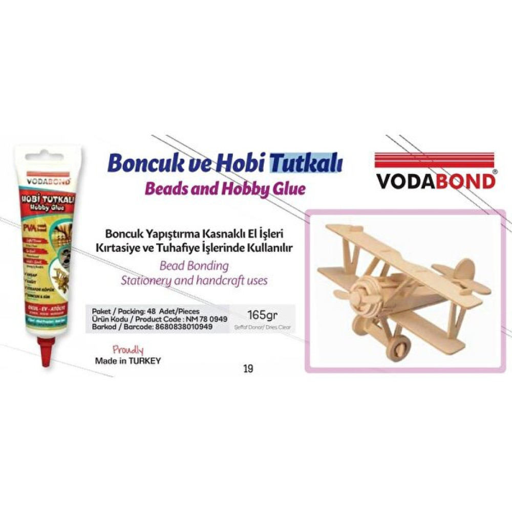 Zubizubi Vodabond Boncuk Hobi Tutkalı Ahşap Kağıt El Işleri Şeffaf Donar Su Bazlı Güçlü Esnek 165GR - 1 Adet Nalburiye & Hırdavat Fiyatı