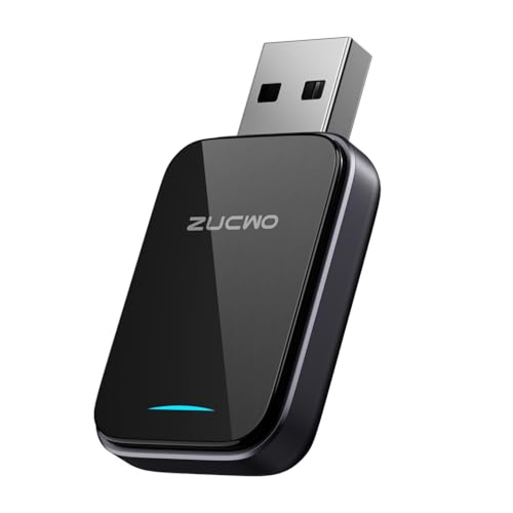 ZUCWO 2-in-1 Mini Wireless CarPlay Adapter for iOS Andriod Auto Plug and Play Low Latency Portable Carplay Adapter Converts Wired to Wireless CarPlay for iOS10+/Android 11+