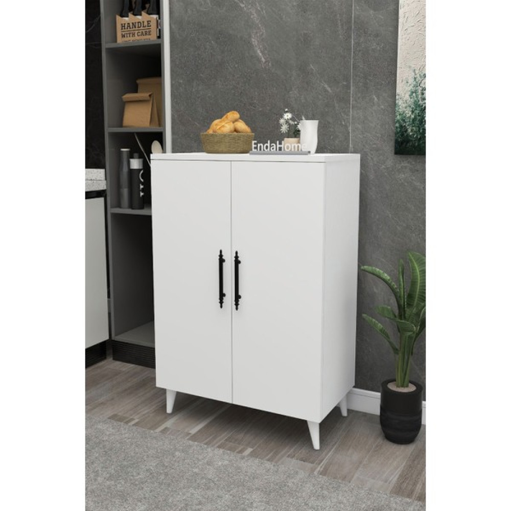 Zuesse Dizayn Pegasus 3 Raflı 2 Kapaklı Çok Amaçlı Dolap Mutfak Banyo Balkon Erzak Killer Dolabı Beyaz - Atlantik Çam Gardrop & Dolap Fiyatı