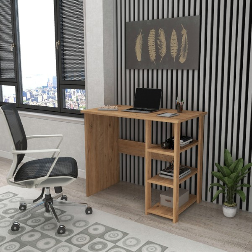 Zuesse Dizayn Tuna 3 Raflı Çalışma Masası Laptop Bilgisayar Masası Ofis Ders Yemek Çocuk Masası 86X50 cm Çam - 87x50 - Beyaz Çalışma Masası Fiyatı