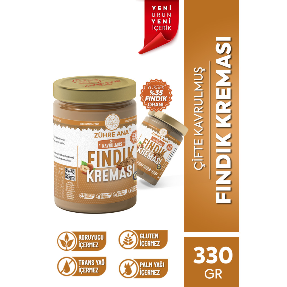 Zühre Ana Çifte Kavrulmuş Fındık Kreması 330 Gr Sürülebilir Fiyatı