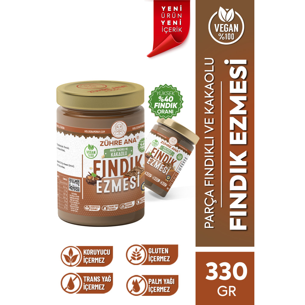 Zühre Ana Parça Fındıklı Ve Kakaolu Fındık Ezmesi 330 Gr Sürülebilir Fiyatı