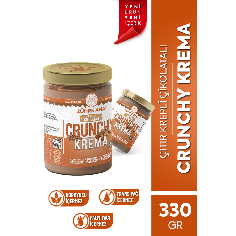 Zühre Ana Tereyağlı Çıtır Krepli Crunchy Çikolatalı Krema 330 gr Sürülebilir Fiyatı