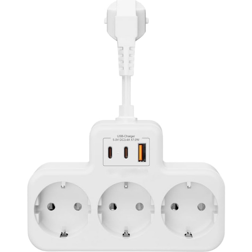 Zuidid Akım Korumalı Priz, Duvar Priz Çoğaltıcı, 3x Priz Soketi, 2x Type-C Girişi, 1x USB Girişi, Çocuk Korumalı ve Isıya Dayanıklı Yapı, Aşırı Ger... Bilgisayar Çevirici ve Adaptörü Fiyatı