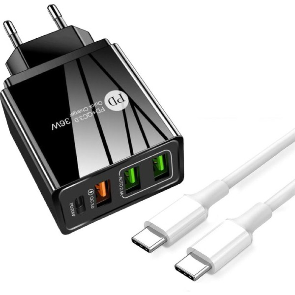 Zuidid Hızlı Şarj PD20W + Qc3.0 USB + 2.4A Çift USB Çoklu Şarj + 3 A Hızlı Şarj Kablosu - Pd Cep Telefonu Şarj Cihazı Fiyatı