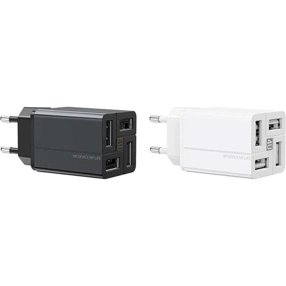 Zuidid Rmx 44 100W 3.4A 4 USB Portlu Hızlı Şarj Adaptörü - Beyaz Cep Telefonu Şarj Cihazı Fiyatı