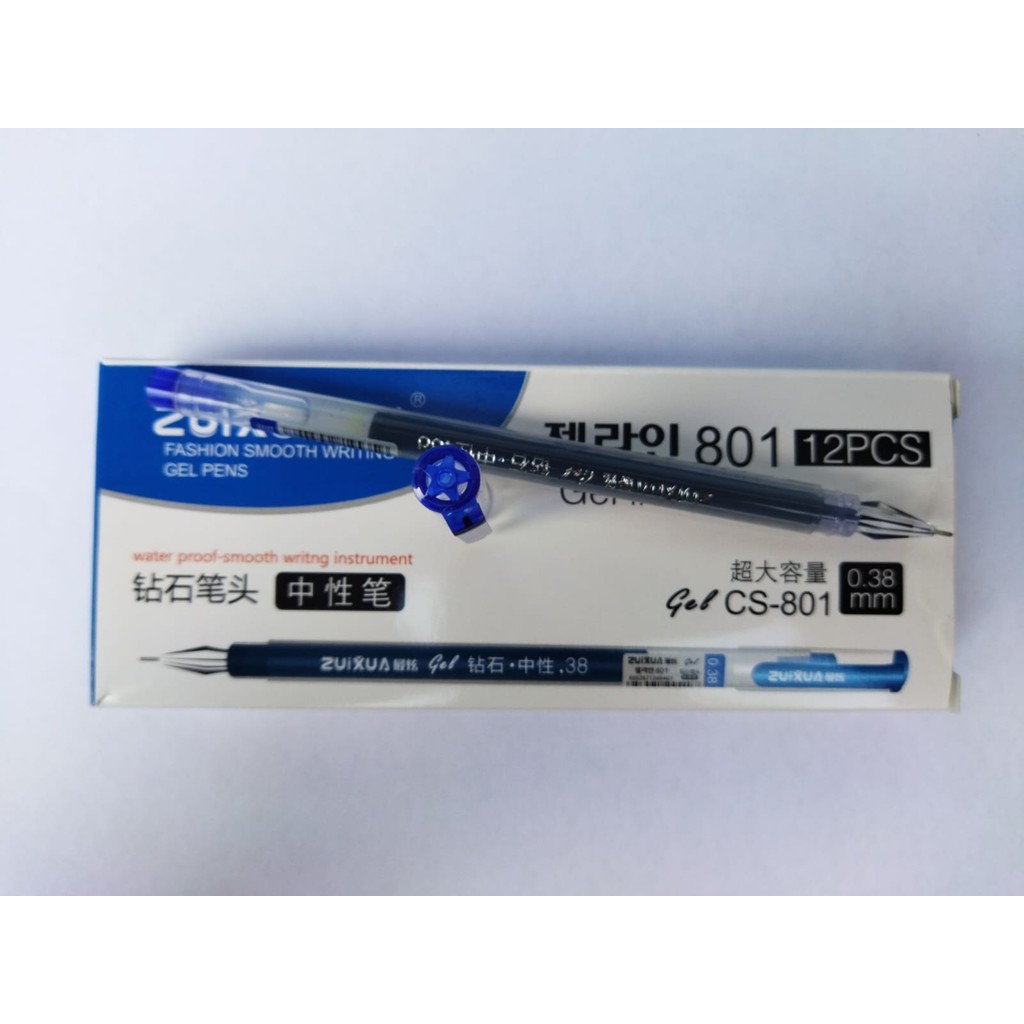 Zuixua Jel Kalem Mavi 0.38 mm Uçlu 12 Adet Kutulu Yazım İçin Özel Tasarım Diğer Fiyatı