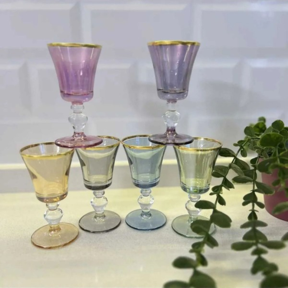 Zümrüt Elegans-Kristal Güzellik-Röfleli 6'lı Kahve Yanı Bardağı Su Bardağı Seti-Çeyizlik Fincan / Bardak / Kahve Takımı Fiyatı