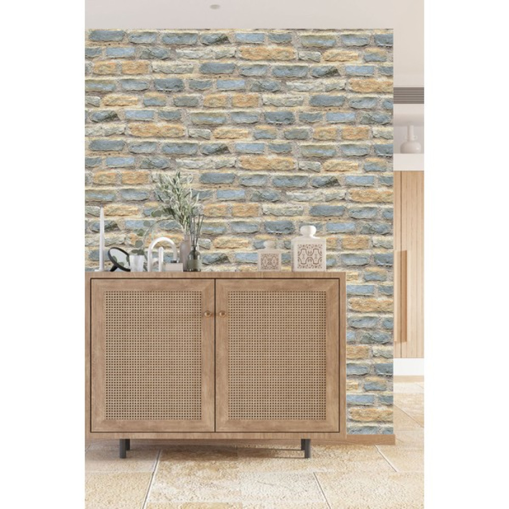 Zümrüt Exculusive 7995 Taş Desen Duvar Kağıdı 5 M² - Renkli - 106 x 1000 cm Duvar Kağıdı Fiyatı
