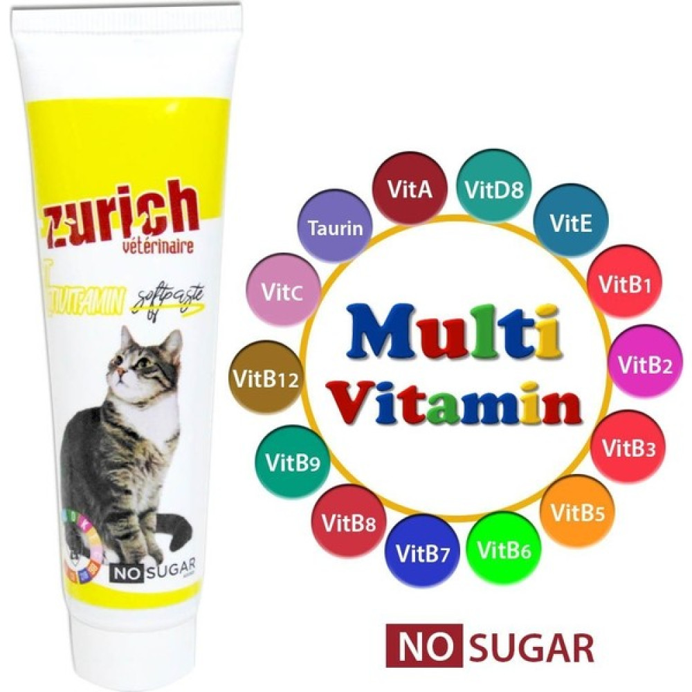 zurich veterinaire Zurich Kediler Için Multivitaminli Paste 100 G Evcil Hayvan Ürünleri Fiyatı