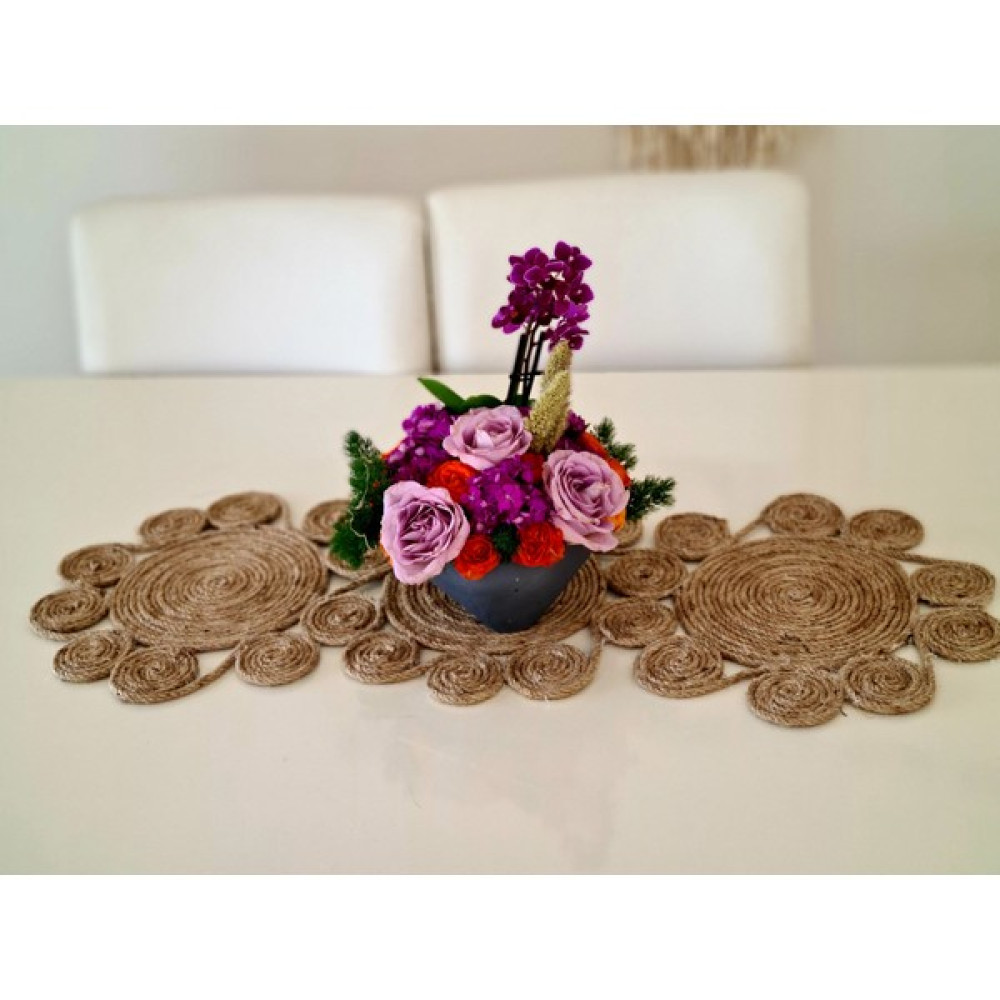Zuviel Deco Jüt Hasır Runner - Kahverengi - 35 x 80 cm Masa Örtüsü Fiyatı