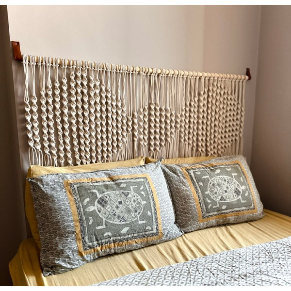 Zuviel Deco Makrome Yatak Başlığı, Baza Başlığı - 150 x 40 cm - Ekru Yatak Başlığı Fiyatı