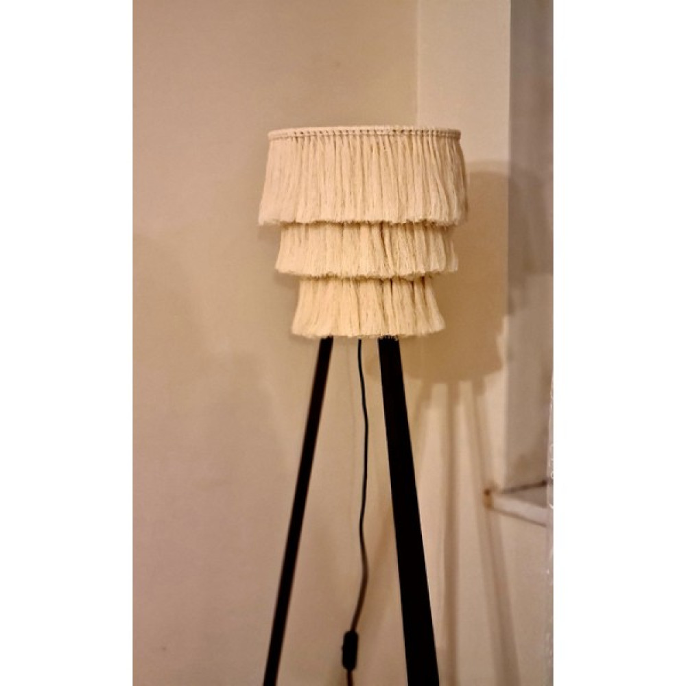 Zuviel Deco Püsküllü Lambader Başlığı - Krem Lambader Fiyatı