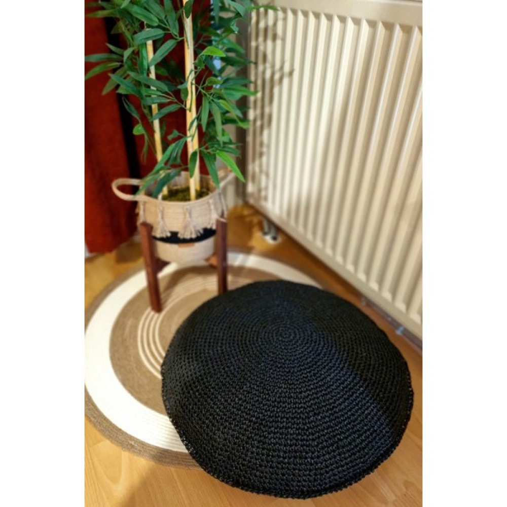 Zuviel Deco Siyah Hasır Minder, Bahçe Minderi, Balkon Minderi, Hasır Puf, Hasır Yer Minderi - 60 x 10 cm Salon & Oturma Odası Tekstili Fiyatı