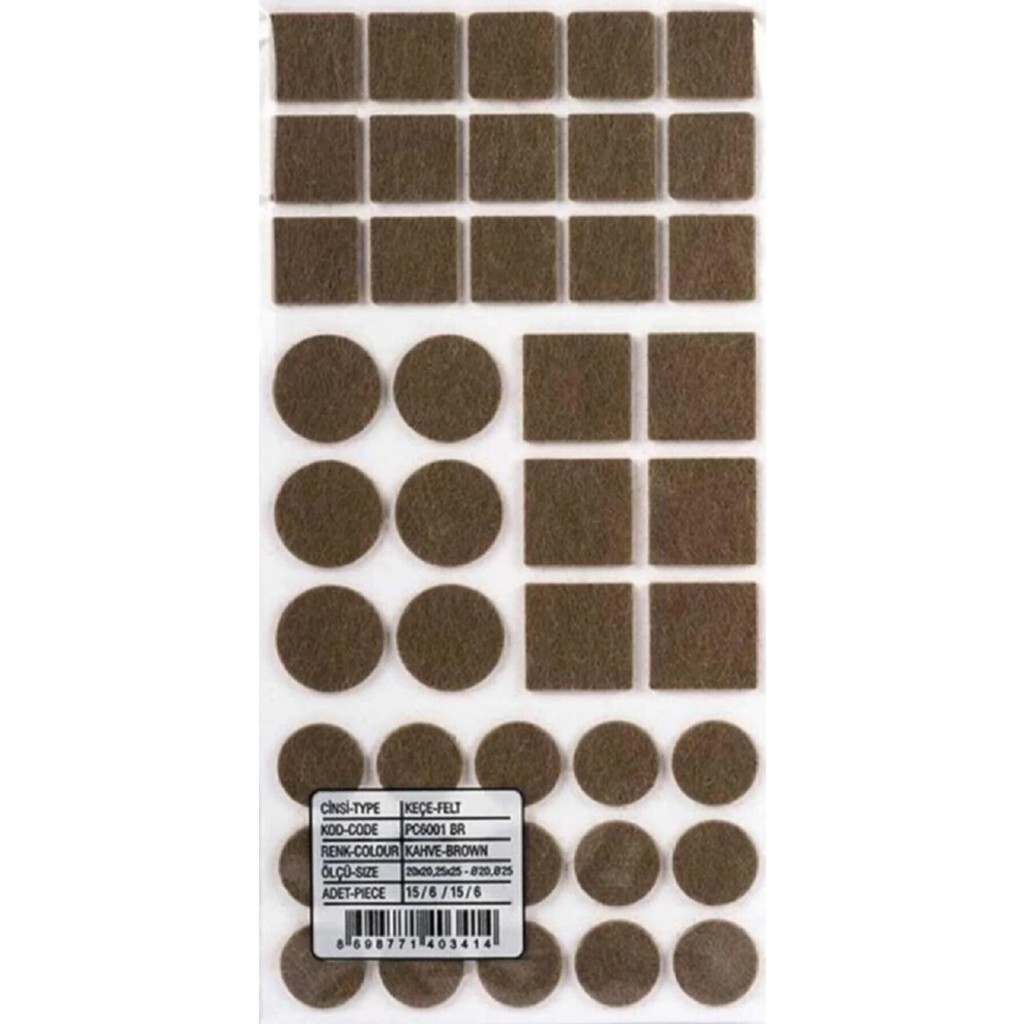 Zuzu Made 42 Adet Karma Paket Yapışkanlı Sandalye, Masa, Koltuk Altı Parke Koruma Keçesi Ses Engeller Koltuk Fiyatı