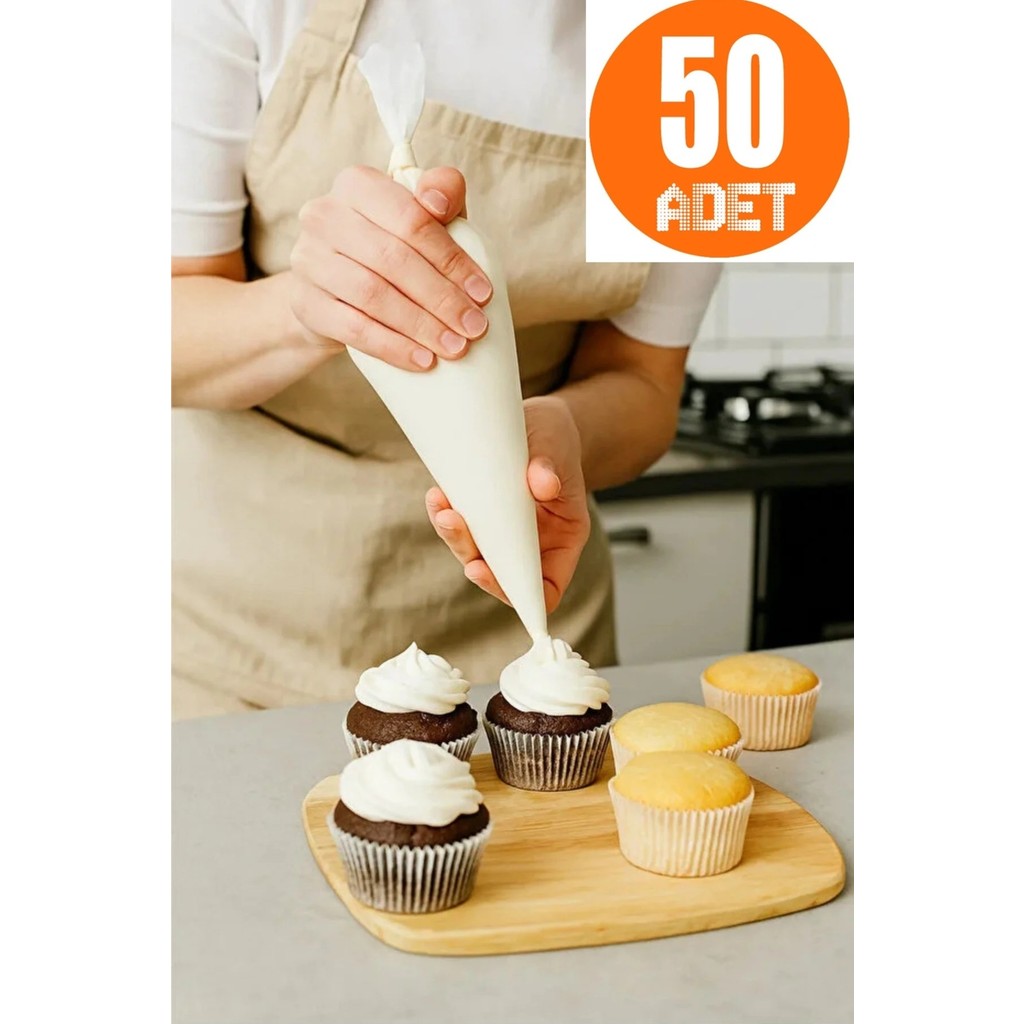 Zuzu Made 50'li Paket Büyük Boy Kullan At Pasta Krema Sıkma Torbası - 50 Adet (1 Paket) Krema Sıkma Torbası Diğer Fiyatı
