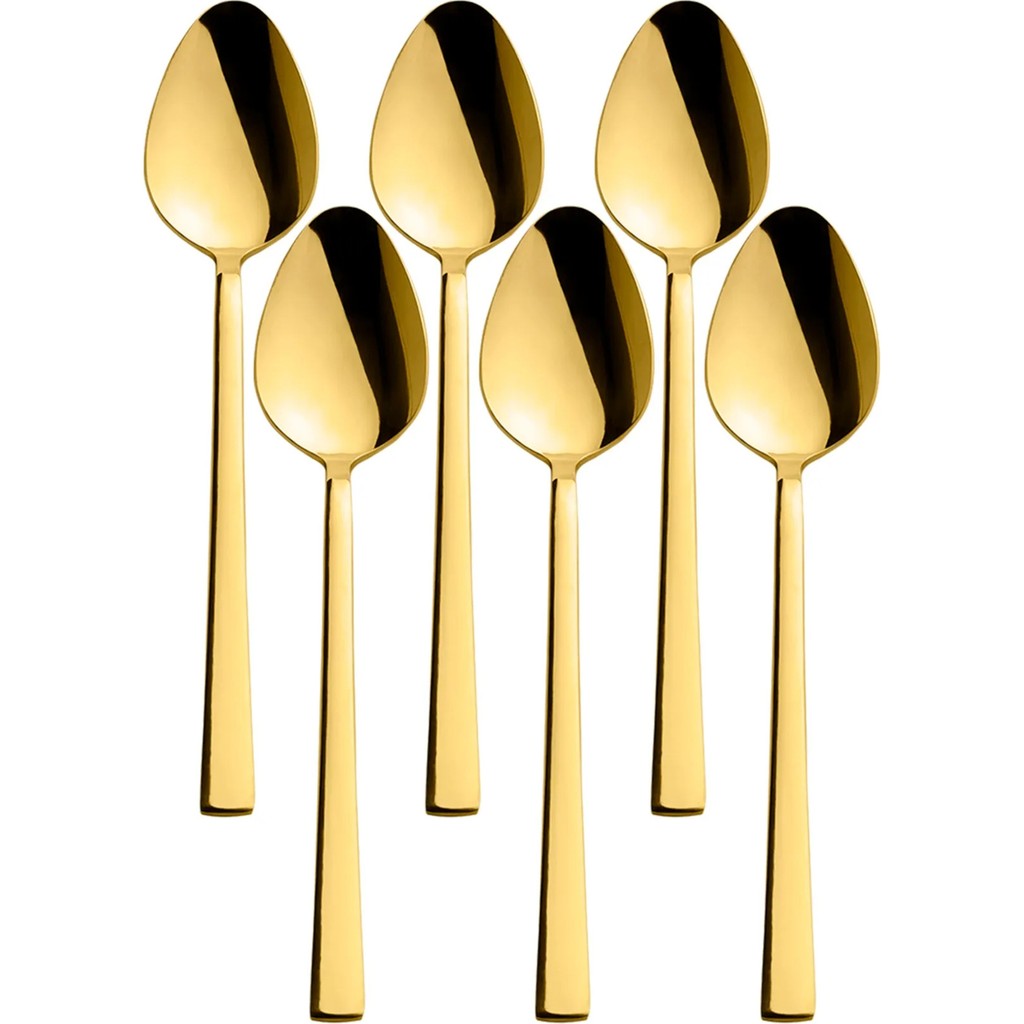 Zuzu Made 6 Adet Lüks Parlak Gold Tatlı Kaşığı Seti 18/10 304 Paslanmaz Çelik Pratik Mutfak Gereçleri Fiyatı