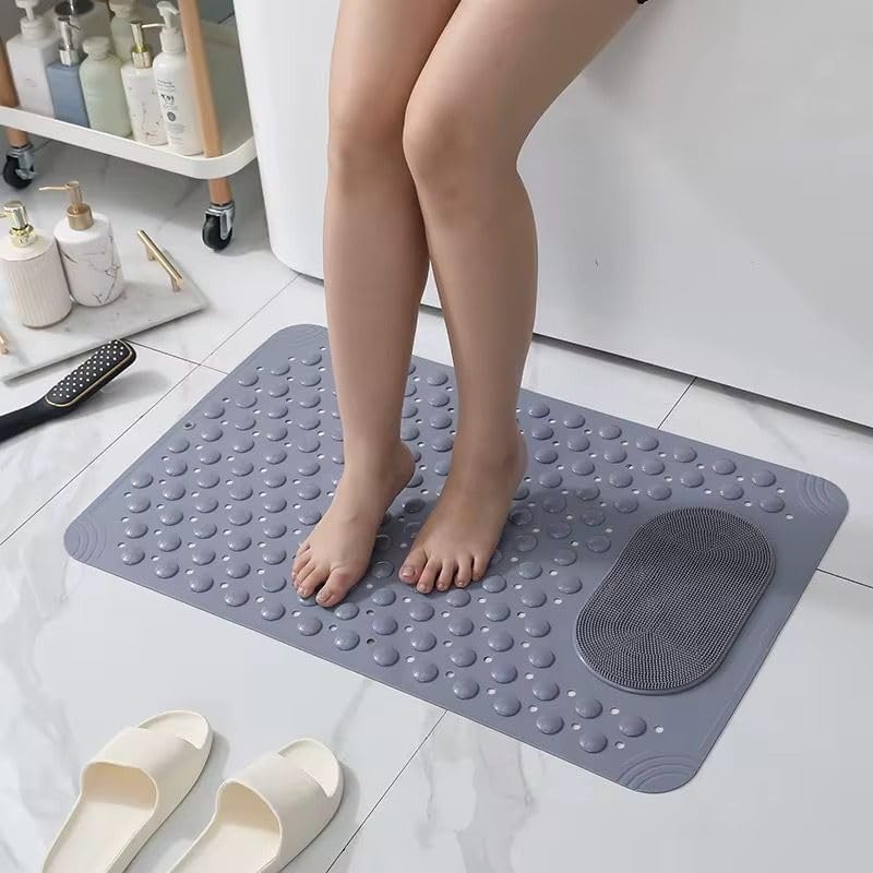 Zuzu Made Gri Vantuzlu Banyo ve Duş Kaydırmazı Duşa Kabin Küvet Içi Vantuzlu Banyo Paspası 36X69,5 cm - Antrasit Gri - 36 x 69,5 cm Araca Özel Paspaslar Fiyatı