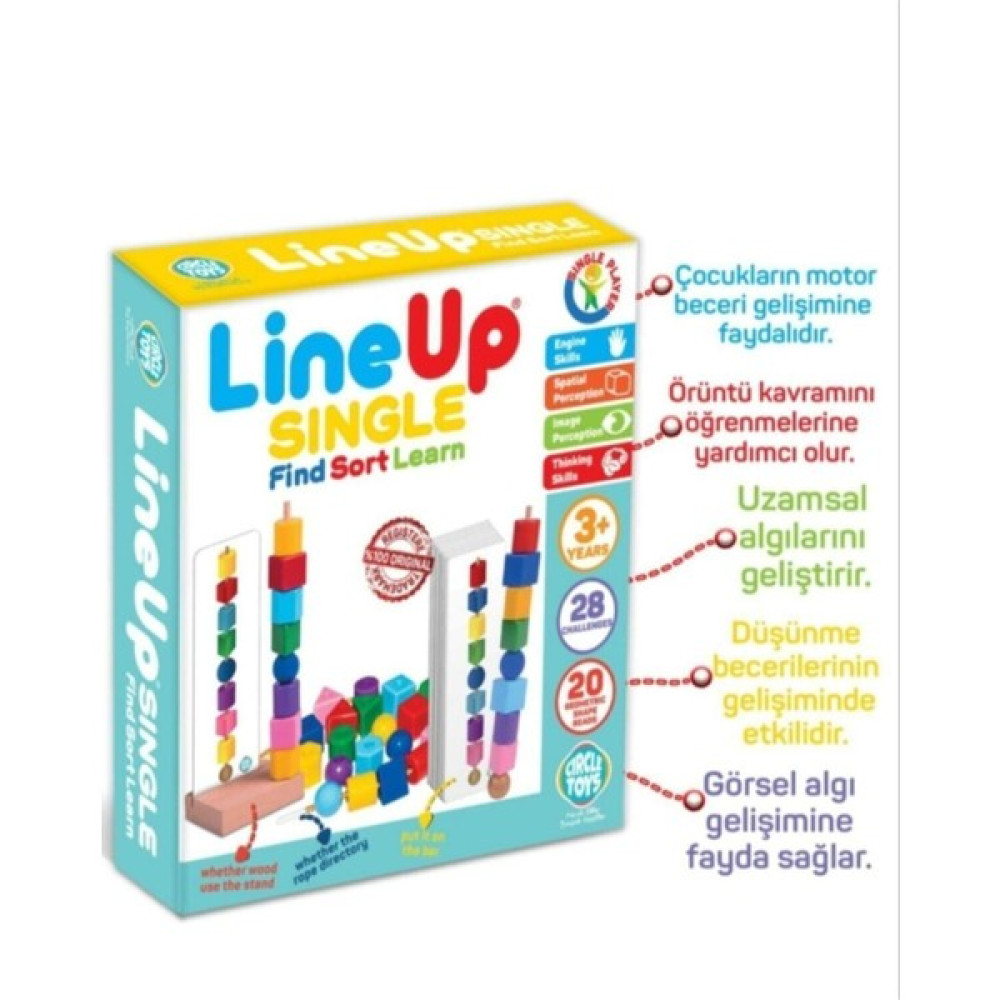 ZY Ticaret Zyticaret Line Up Single - Bul Sırala Öğren Circle Toys Line Up - Renkli Eğitici Oyuncak Fiyatı