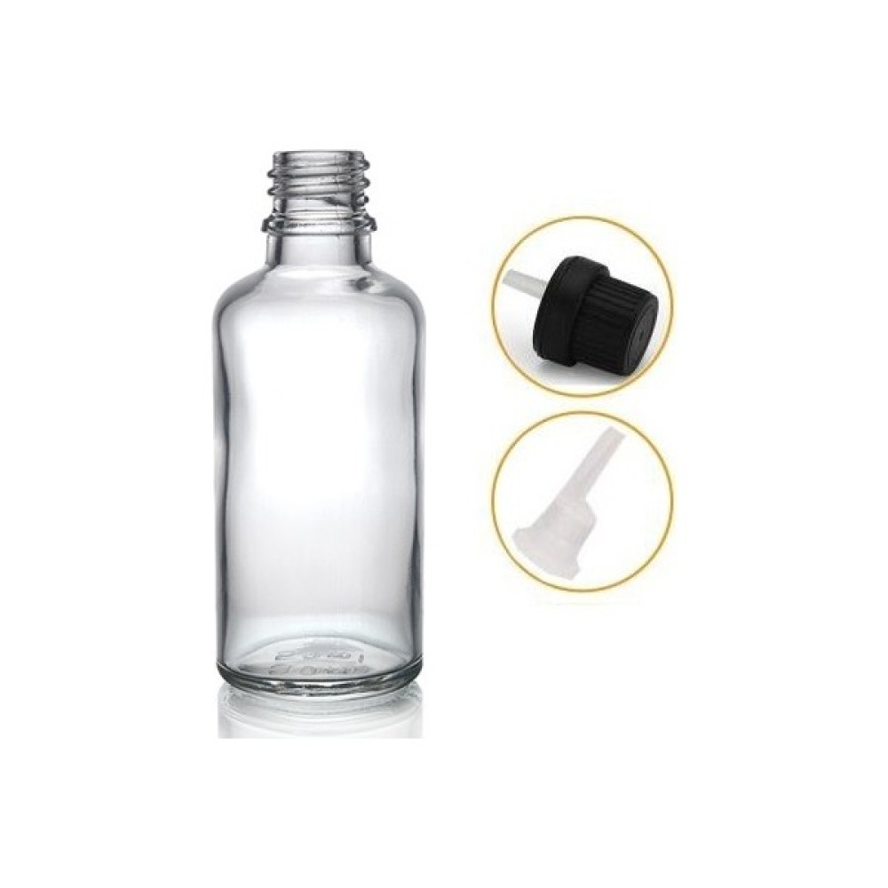 Zylan Ambalaj 50 ml Şeffaf Cam Içten Da mlalıklı Şişe Siyah Kapak, 12 Adet Hijyen ve Temizlik Fiyatı