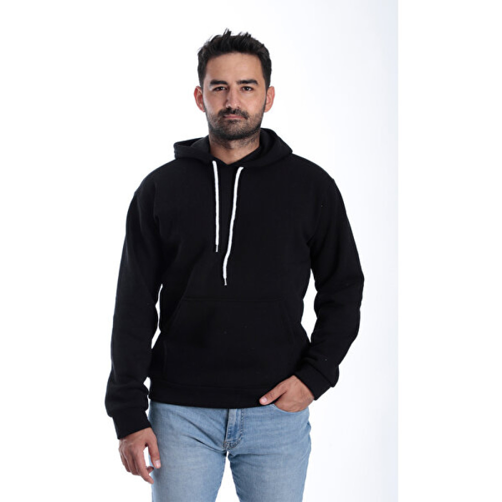 ZYM Star Siyah 3 Üç Iplik Şardonlu Kapüşonlu Kanguru Cep Sweat Sweatshirt Erkek Sweatshirt Fiyatı