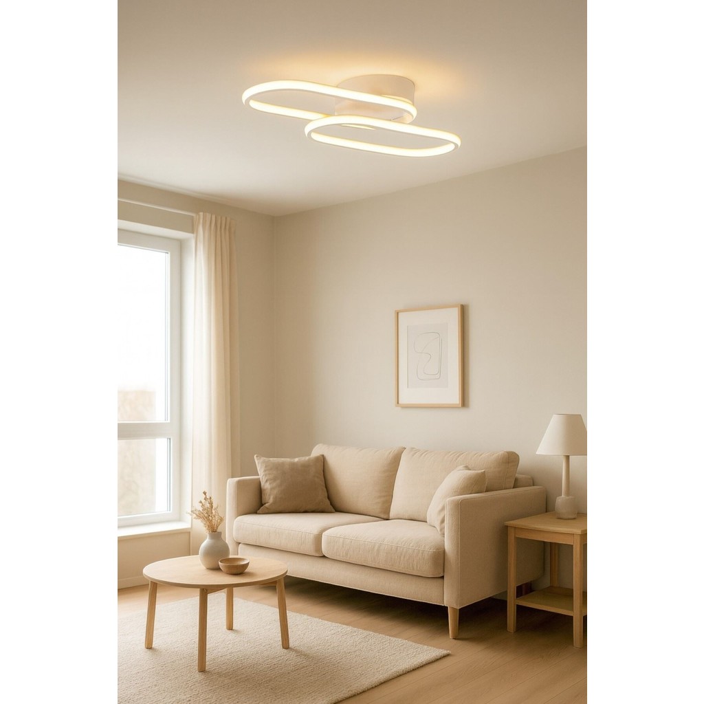Zzez Beyaz Renk Modern Tasarım Beyaz Ledli Cafe - Mutfak - Salon 2 Li LED Avize Avize Fiyatı